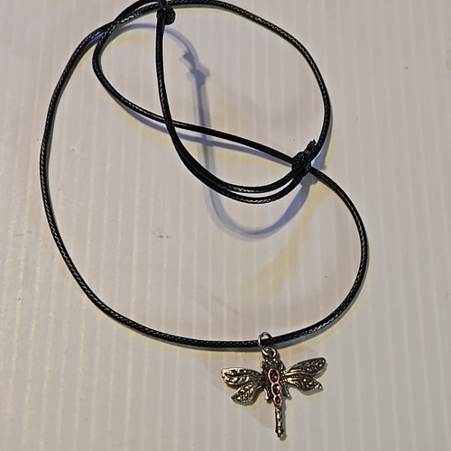 DRAGONFLY Vintage Pewter Pendant Charm / 26+" Adjustable Necklace - 第 3/3 張圖片