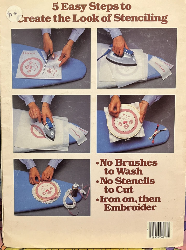 Leisure Arts Iron on stencils with embroidery touches leaflet 275 - Image 2 of 3