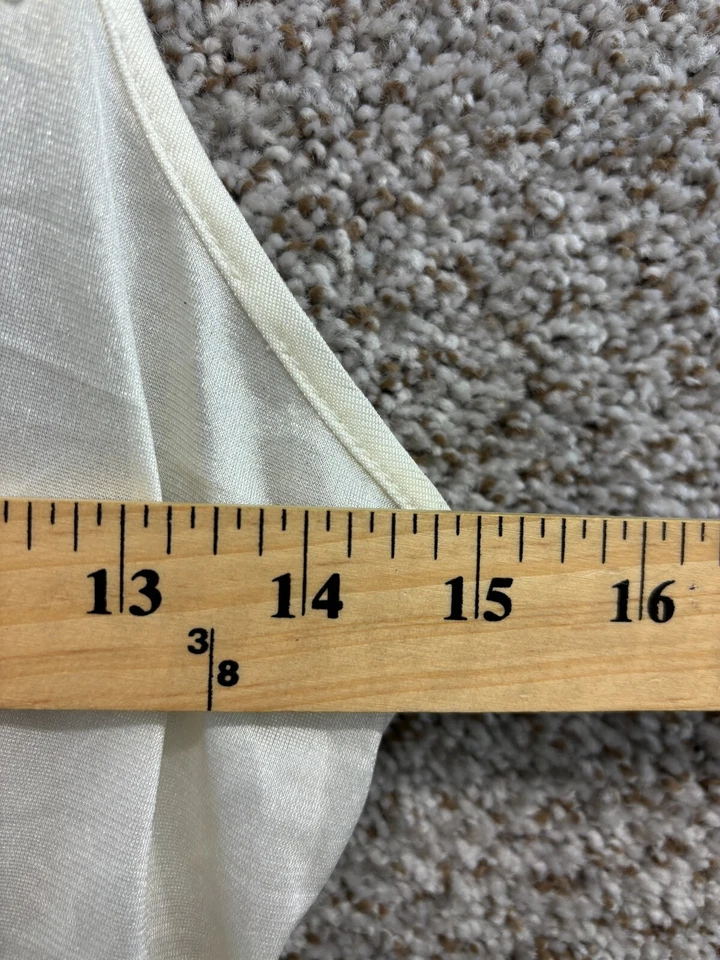 Lencería Vintage Marfil Maxi Camisón Manga Tirantes Encaje Frontal Ver Medidas Foto 2 de 4