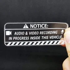 2 DASH CAM RECORDING DECALS, Inside/Outside Glass, Window STICKERS, Transparent