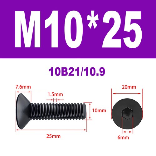 10.9 Senkkopfschrauben DIN 7991 Innensechskant Schwarz Senkschraube M6-M14 - Bild 56 von 111