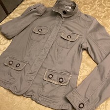 Christopher  Banks Women  s Jacket Stretch Big Snaps Buttons Khaki Size Small