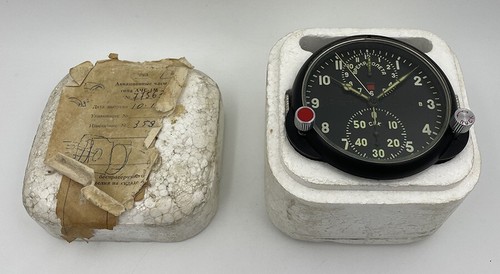 NEW!! AChS-1 Soviet USSR Military AirForce Aircraft Cockpit Clock #28980 - Picture 2 of 16