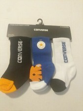 Converse Infant Socks Size 6-12 Months 3 Pairs All Star/Converse Logo