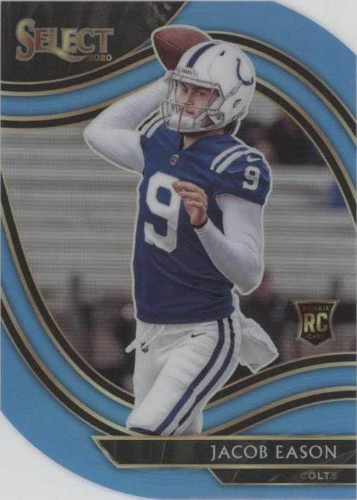 2020 Panini Select - Field Level Light Blue Prizm Die-Cut #348 Jacob Eason (RC)