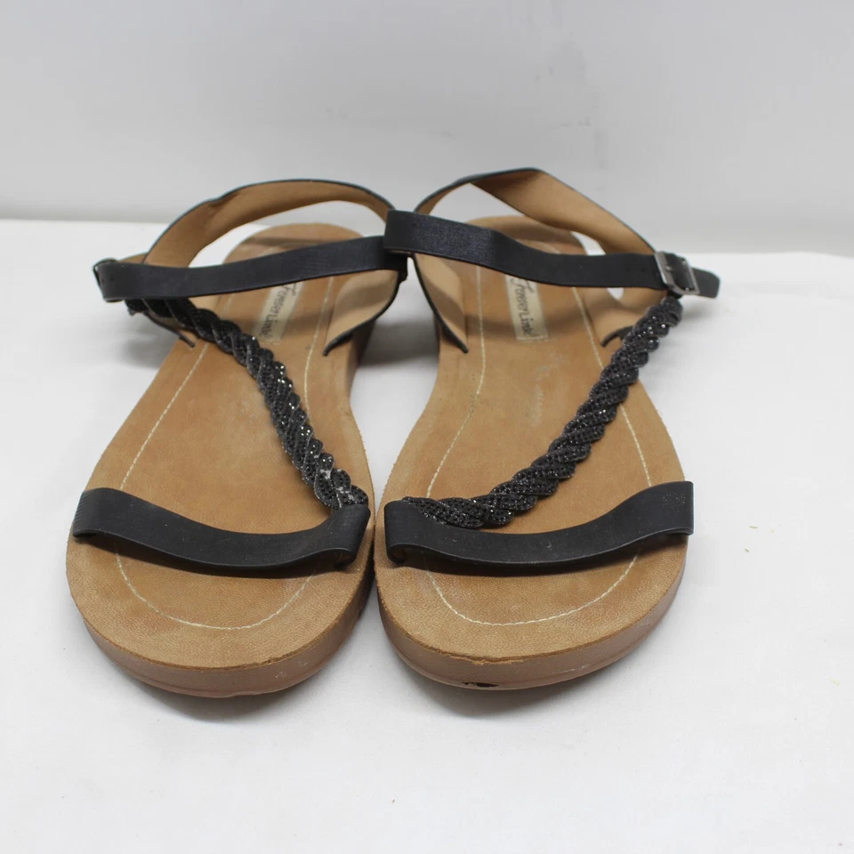 Sandalias para mujer Forever Link negras con estrás talla 10 Foto 2 de 4