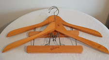 2 WOODEN SUIT HANGERS  Jacket  Pants Combo, Marked: Rainbow, W. Germany