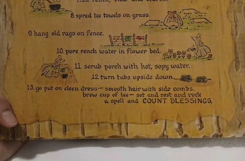 VINTAGE "RECEET" FOR WASHING CLOTHES WOODEN LAUNDRY NOVELTY SIGN - Picture 4 of 15