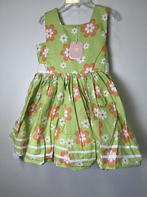 Dollcake Girls Bloom Dress green w/retro floral print NWT sz 12 | eBay