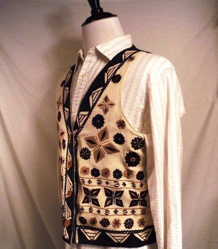 Paul Harris Woman's Geometric Floral Multi-Color 100% Cotton Vest size Large L - Picture 3 of 6