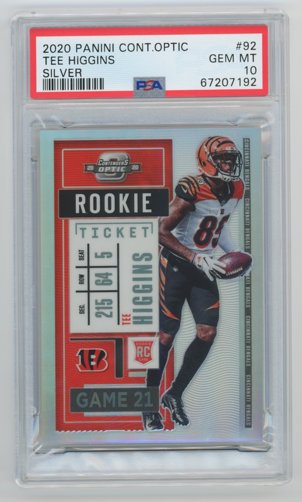 Tee Higgins Panini Contenders Optic #92 Silver