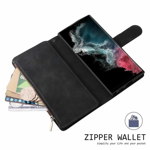 Flip Leather Card Wallet Stand Phone Case For Samsung S22 S21 S20 FE S10 S9 S8 - Picture 4 of 17