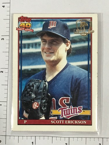 1991 Topps Desert Shireld Logo Scott Erickson #234 Minnesota Twins - Zdjęcie 1 z 2