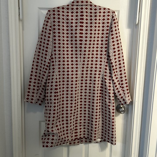 Isabella DeMarco Red White Snap Front Coat Size 12 Classic - Picture 6 of 6