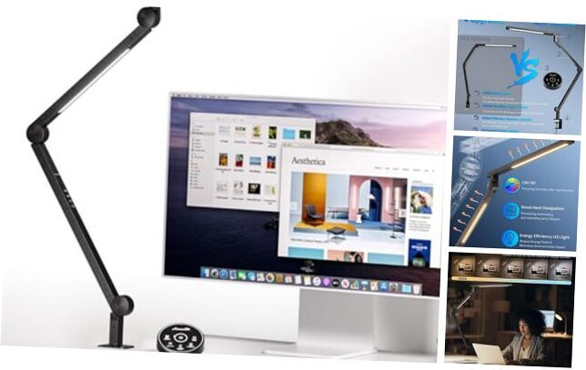 Adjustable Clamp Desk Lamp with Stepless Dimming & Color Control-image