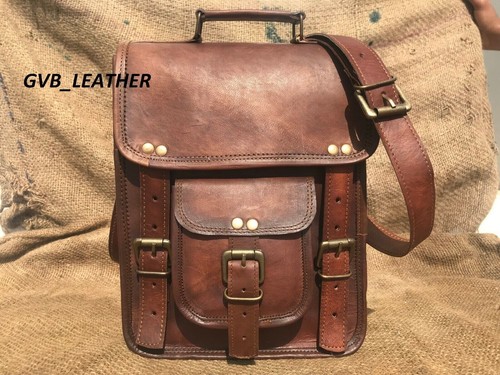 Borsa uomo vintage tracolla pelle messenger tracolla marrone - Foto 1 di 6