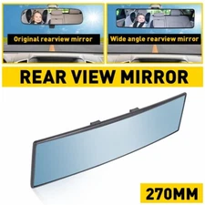 Car Rear View Mirror 270MM Universal Wide Interior Clip Angle On Blue Tint Large