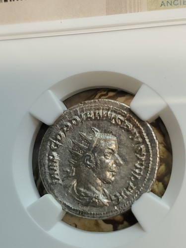 GORDIAN THE 3RD AR DOUBLE DENARIUS SILVER NGC HIGH GRADE ANCIENT . A.U..Gem 💎 A - Picture 19 of 24