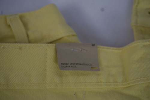 Levis 501 Womens Button Fly Raw Hem Yellow High Rise Denim Jean Shorts Size 31 - Picture 7 of 10