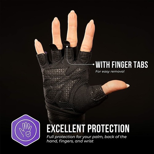 Contraband Pink Label 5737 Womens Wrist Wrap Weight Lifting Gloves (PAIR) - Picture 20 of 29