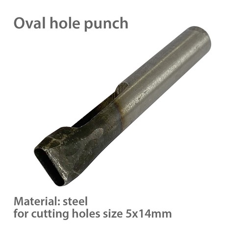 Punzone foro ovale 5x14 mm per artigianato in pelle, tagliere opzionale - Foto 2 di 7