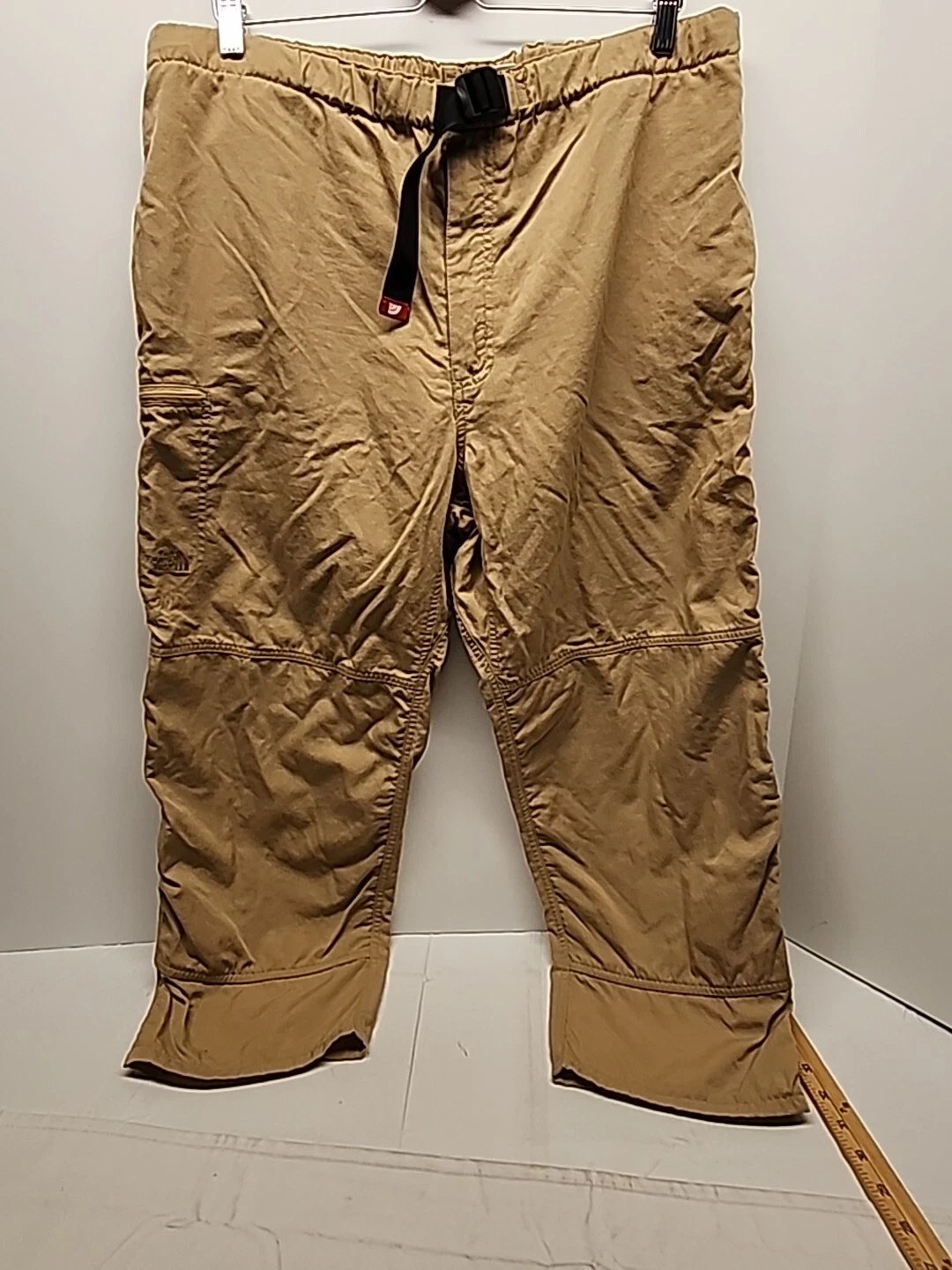 Vtg The North Face Mens L Spell Out Belted Wide Leg Pants Hiking Size Large P3