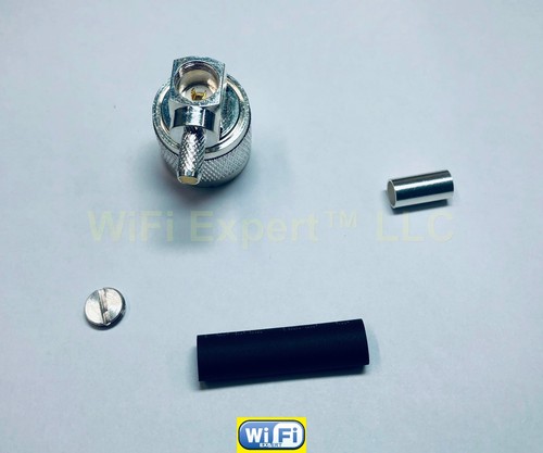 1 x Silver UHF PL259 Male ANGLE crimp RG58 LMR195 RG142 Cable RF connector USA - Picture 3 of 5