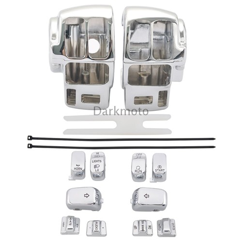 Chrome Switch Housing Cover 10Pcs Caps For Harley Electra Street Gilde 1996-2013 - Picture 2 of 13