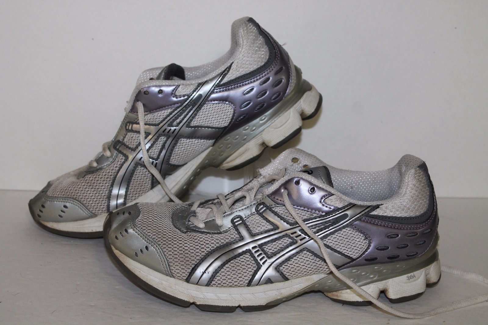 ASICS Gel Spiva Running Shoes, #TN786, Wht/Lavender/Slvr, Womens US Size 9