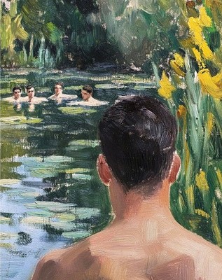 Oldrich Konícek Bathing  Impressionism Art Giclée Print Fine Canvas