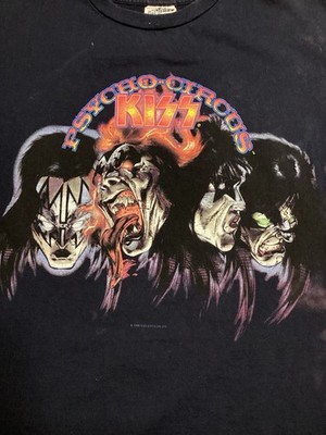 Vintage 1998 Kiss Psycho Circus Shirt Size XL Blue 2 Sided Cronies