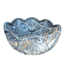 Estate Antique AMERICAN BRILLIANT CUT GLASS PUNCH BOWL 12”~STUNNING!