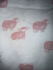 Carters Just one You White Pink Sheep Lamb Baby Cotton Terry Blanket Lovey 27x26