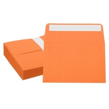 50 Pcs 6x4 Inch Invitation Envelopes Flat-Flap Greeting Card Orange