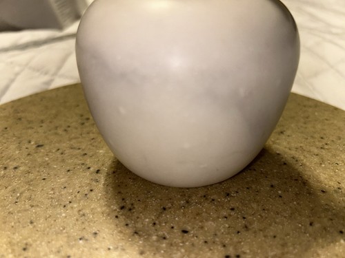 Anthropology white/gray Swirl solid marble and brass apple Leaf Paper Weight - Picture 4 of 11