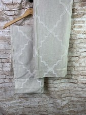Laura Ashley Windsor Panel Sheer Curtains Pair Pattern Taupe 40x84 Embroidered