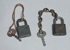 Vintage WALSCO Mini Padlocks With Keys Lot of 2 Made in USA Small Locks