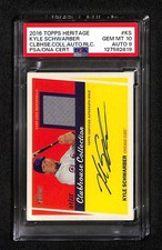 Kyle Schwarber 2016 Topps Heritage Relic Auto 7/25 #KS PSA 10/PSADNA 9