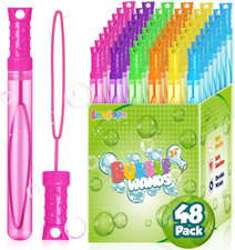 Bubble Wand, 48 Pcs Bubble Wands Bulk in 6 Colors, Bubble Party Favors for Kids,