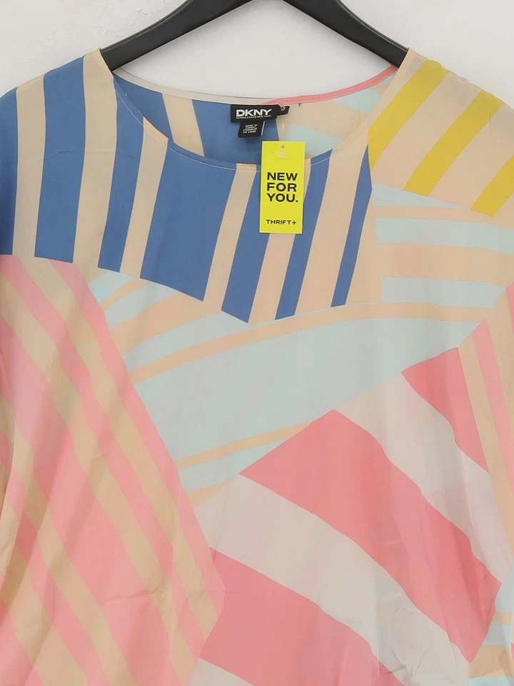 Top para mujer DKNY M multi seda con elastano básico Foto 3 de 4