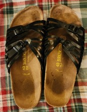 BIRKENSTOCK GRANADA Black Sandal Birki Cork Comfort Slide US 9