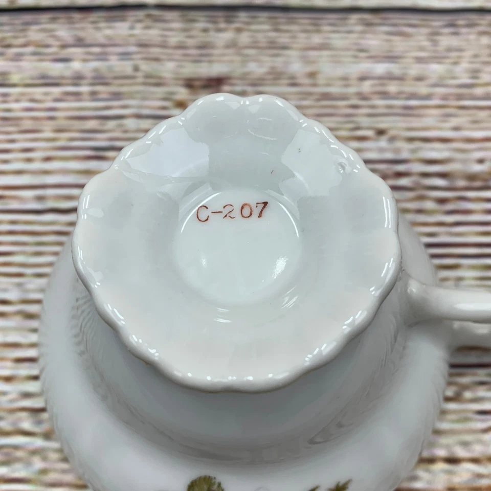 Juego de 8 tazas de té florales vintage con borde dorado rosa C-207 porcelana fina con estuche Foto 4 de 4