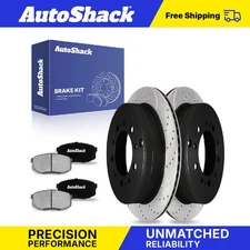 Rear Drilled Slotted Brake Rotors Ceramic Pads for Toyota Tundra Sequoia