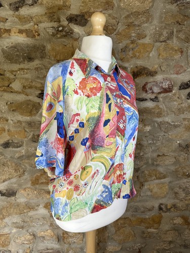 Vintage Women's Abstract Colourful Shirt - Size 42 (UK14) - Picture 2 of 6