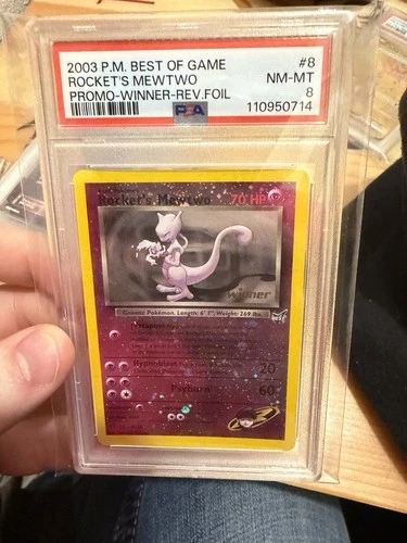 Pokémon Rocket's Mewtwo Best of Promo Winner Reverse Holo PSA 8 008/009 2003
