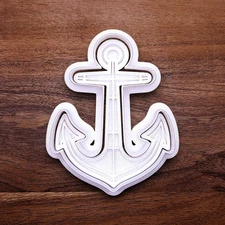 Ship Anchor Cookie Cutter and Stamp - Nautical Baking Craft Fondant Clay Mold