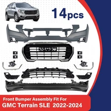 Front Bumper Cover Assembly Grille Kit For 2022-2024 GMC Terrain w/ Fog Light
