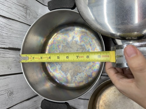 REVERE WARE 10 Pc Copper Clad Cookware Set Pots Lids Frying Pan USA - 第 9/15 張圖片