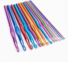 14PCS Aluminum Crochet Hooks Knitting Needles with Ergonomic Handles for Arth...