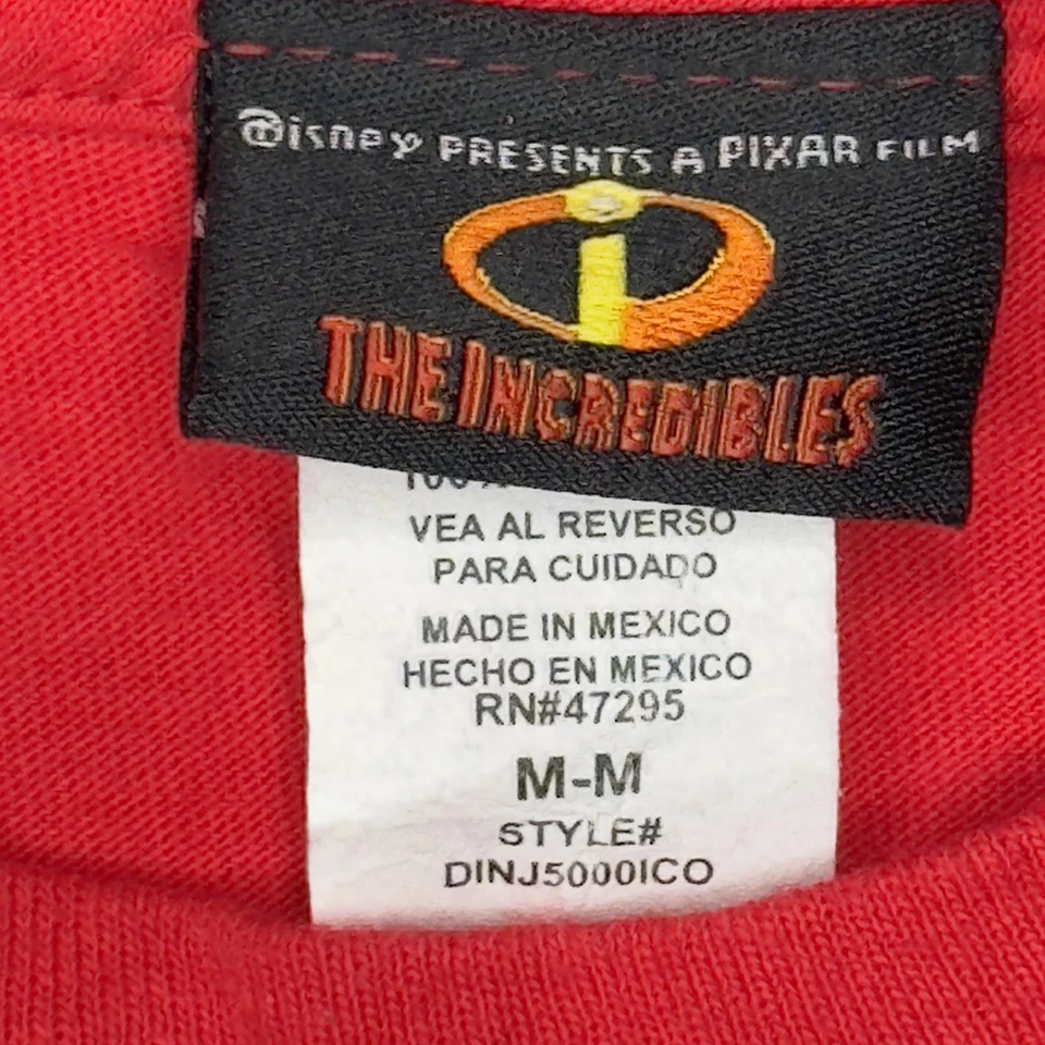 Camisa De Colección Y2K Disney Los Increíbles Niños Mediana Roja Omnidroid Gráfico Camiseta Foto 4 de 4